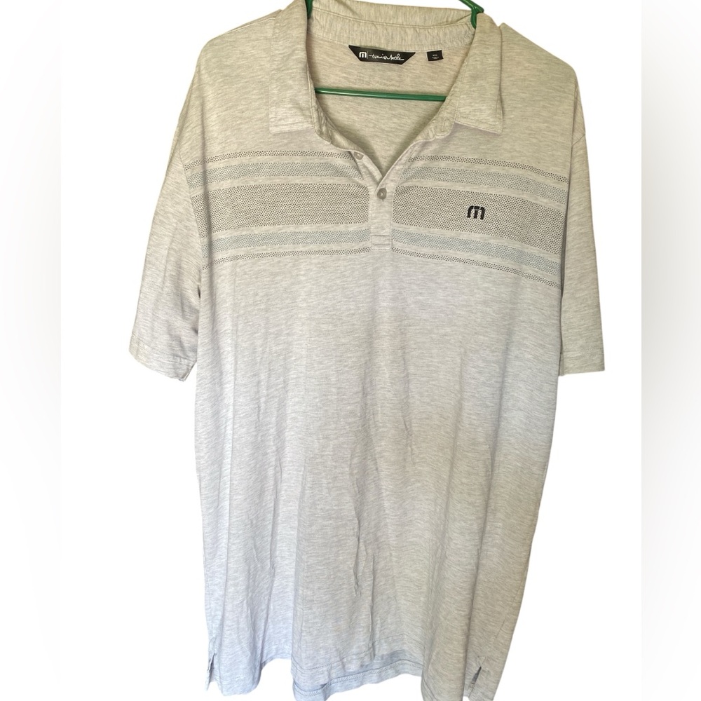 Travis Mathew Gray Polo Golf Shirt Casual Comfort ⛳️ XXL